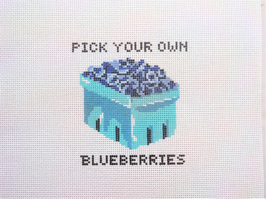 Alice & Blue Pick Your Own Blueberries Needlepoint Canvas
