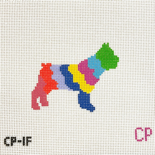 The Plum Stitchery Bulldog Needlepoint Canvas