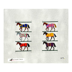 The Meredith Collection Horse Blankets Eye Glass Case Needlepoint Canvas