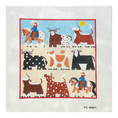 The Meredith Collection Treglown Designs Cattle Drive Needlepoint Canvas