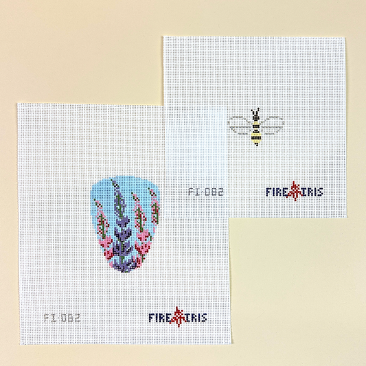 Fire and Iris Lupine Scissors Case and Bee Fob Needlepoint Canvas