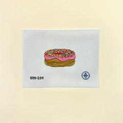 Wheelhaus Needlepoint It's Sprinkles Donut Needlepoint Canvas - Strawberry
