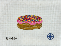 Wheelhaus Needlepoint It's Sprinkles Donut Needlepoint Canvas - Strawberry