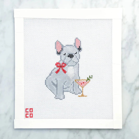 Coco Frank Frenchie Needlepoint Canvas