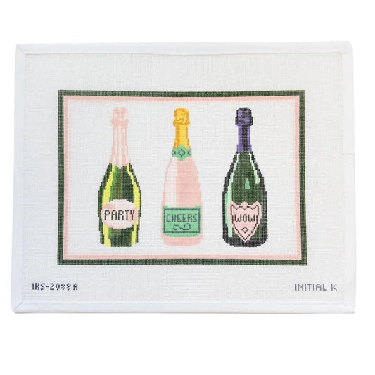 Initial K Studio Jacinda Boneau Champagne Trio Needlepoint Canvas