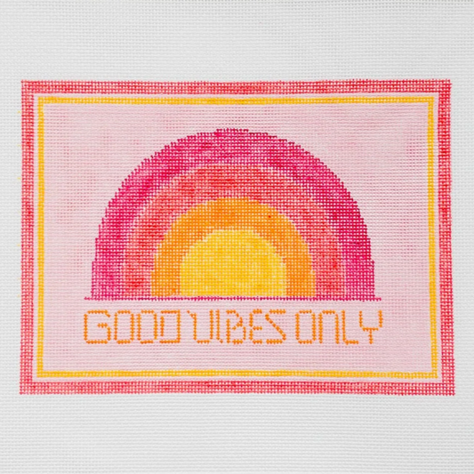 Initial K Studio Good Vibes Only Needlepoint Canvas