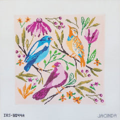 Initial K Studio Jacinda Boneau Springtime Birds Needlepoint Canvas