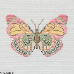 Initial K Studio Pink Green Butterfly Ornament Needlepoint Canvas
