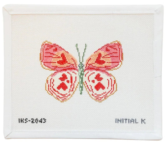 Initial K Studio Valentine Butterfly Ornament Needlepoint Canvas