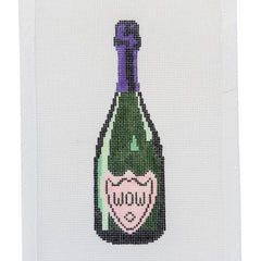Initial K Studio Jacinda Boneau Wow Champagne Ornament Needlepoint Canvas