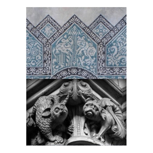 Ink Circles Castle Walls Cross Stitch Pattern