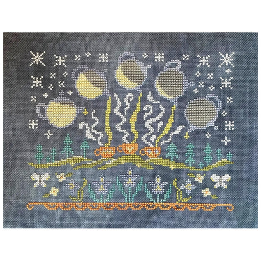 Ink Circles Moonbeam Tea Cross Stitch Pattern