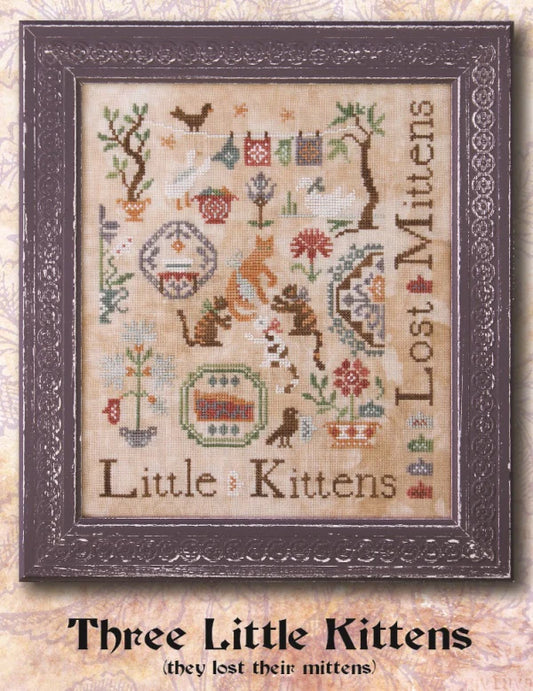 Ink Circles Three Little Kittens Cross Stitch Pattern