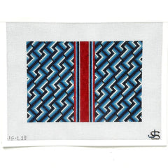 Jeni Sandberg Needlepoint L Letter Clutch Blue Needlepoint Canvas