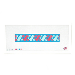 Jeni Sandberg Needlepoint S Letter Turquoise and Coral Key Fob Needlepoint Canvas