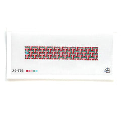 Jeni Sandberg Needlepoint T Letter Pink and Green Key Fob Needlepoint Canvas