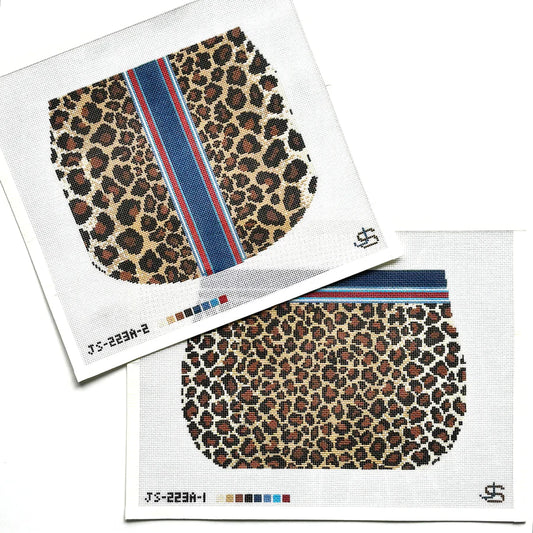 Jeni Sandberg Needlepoint Leopard Purse with Flap Needlepoint Canvas