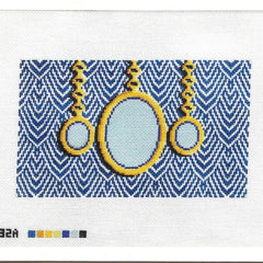 Jeni Sandberg Needlepoint Pendant Eye Glass Case Needlepoint Canvas - Blue