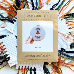 Junebug and Darlin Moths Cross Stitch Kit