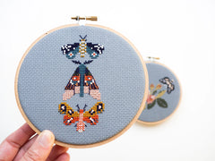 Junebug and Darlin Moths Cross Stitch Kit