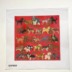 KCN Designers Dog the Halls Needlepoint Canvas