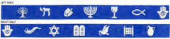 Kate Dickerson Needlepoint Collections Jewish Symbols in White on Blue Belt Needlepoint Canvas