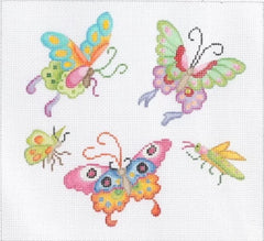Kate Dickerson Needlepoint Collections Chinese Butterflies & Bugs Needlepoint Canvas