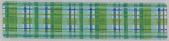 Kate Dickerson Needlepoint Collections Madras Single Pattern Cuff in Blues Greens and White Needlepoint Canvas
