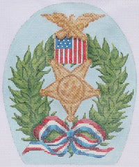 Kate Dickerson Needlepoint Collections Happy Memorial Day Wreath Needlepoint Canvas