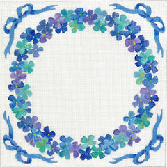 Kate Dickerson Needlepoint Collections Hydrangea Wreath Ring Bearer Pillow Needlepoint Canvas