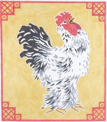 Kate Dickerson Needlepoint Collections Jack Dickerson Rooster on Gold #1 Needlepoint Canvas