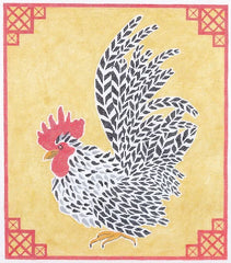 Kate Dickerson Needlepoint Collections Jack Dickerson Rooster on Gold #2 Needlepoint Canvas