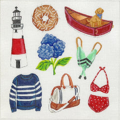 Kate Dickerson Needlepoint Collections Joanna Baker Summer Favorite Things Nantucket Needlepoint Canvas