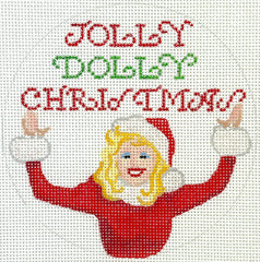 Kate Dickerson Needlepoint Collections Jolly Dolly Ornament Needlepoint Canvas