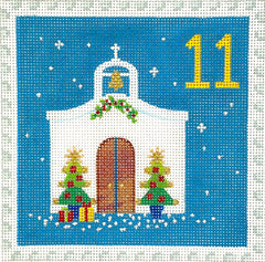 Kate Dickerson Needlepoint Collections Klara Hawkins Advent Stamp #11 Greece Needlepoint Canvas
