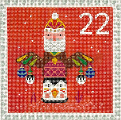 Kate Dickerson Needlepoint Collections Klara Hawkins Advent Stamp #22 North America Needlepoint Canvas
