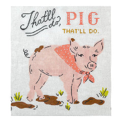 Kate Dickerson Needlepoint Collections Krissy Mast That'll Do Pig Needlepoint Canvas
