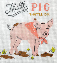 Kate Dickerson Needlepoint Collections Krissy Mast That'll Do Pig Needlepoint Canvas