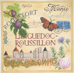 Kate Dickerson Needlepoint Collections Languedoc-Roussillon Collage Needlepoint Canvas