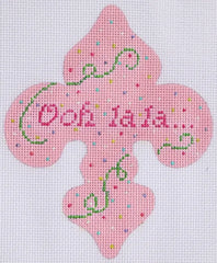 Kate Dickerson Needlepoint Collections Mini Fleur-de-Lys Ooh La La Colorful Confetti Needlepoint Canvas