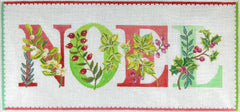 Kate Dickerson Needlepoint Collections Jane Maday Noel Winter Greens & Berries on White Needlepoint Canvas