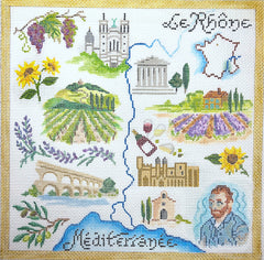 Kate Dickerson Needlepoint Collections Le Rhone Collage Needlepoint Canvas
