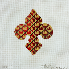 Kate Dickerson Needlepoint Collections Mini Fleur-de-Lys Traditional Sainte Chapelle Needlepoint Canvas