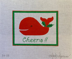 Kate Dickerson Needlepoint Collections Cheers Christmas Whale Needlepoint Canvas