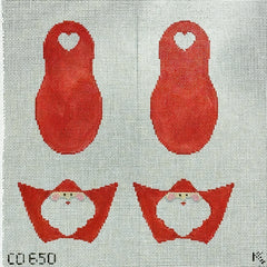 Kathy Schenkel Designs Santa Slippers Needlepoint Canvas