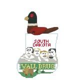 Kathy Schenkel Designs South Dakota Mini Stocking with Pheasant Needlepoint Canvas
