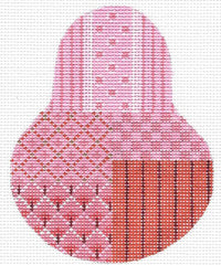 Kelly Clarke Design Sassy Pink Pear Sampler Needlepoint Canvas with Stitch Guide