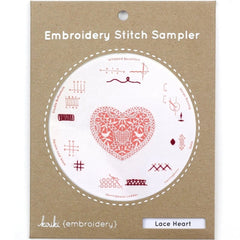 Kiriki Press Lace Heart Embroidery Stitch Sampler