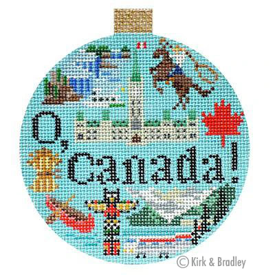 Bradley Needlepoint Company Canada Travel Round Needlepoint Canvas