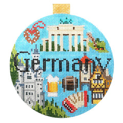 Bradley Needlepoint Company Germany Travel Round Needlepoint Canvas